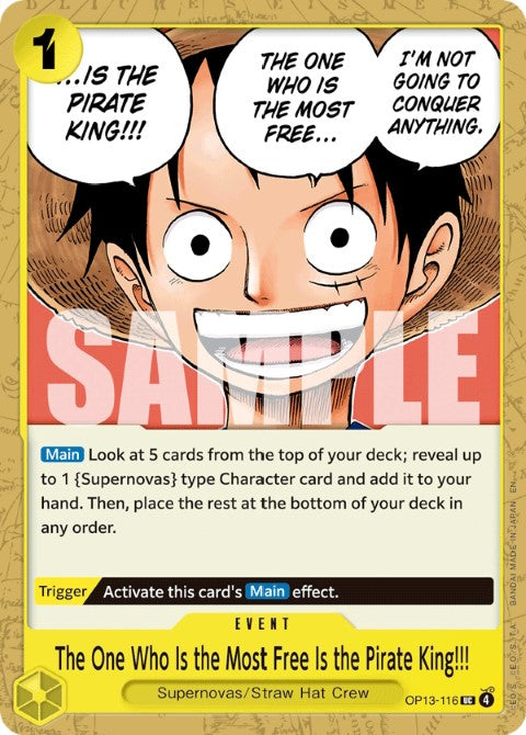 The One Who Is the Most Free Is the Pirate King - Carrying On His Will (OP13-116)