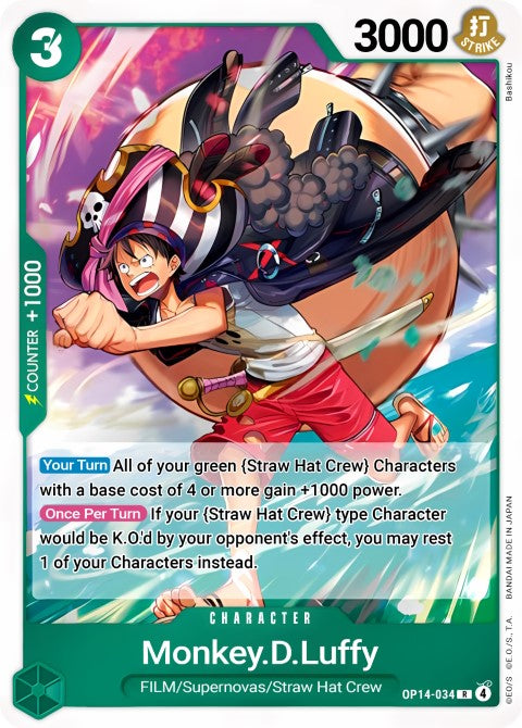 Monkey D Luffy - The Azure Sea's Seven (OP14-034)